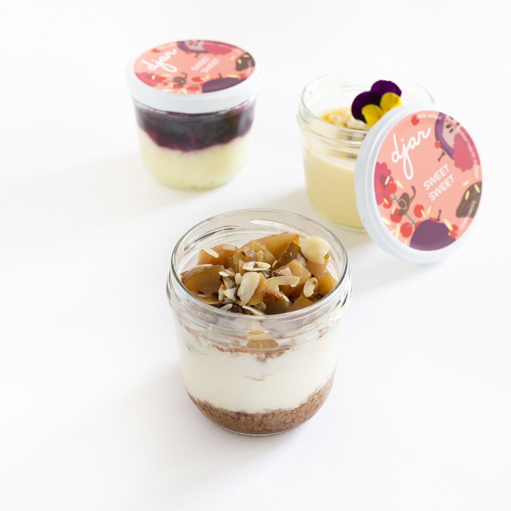Dessert Djar: peer met mascarpone en kaneel