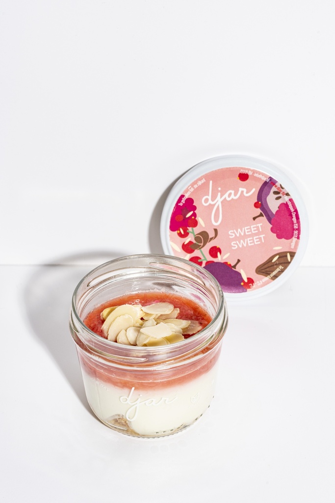 Dessert Djar: Rabarber/aardbei cheesecake